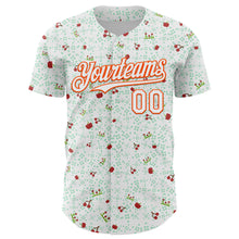 Load image into Gallery viewer, Custom White Orange 3D Pattern Design Retro Pixel Arcade Game Authentic Baseball Jersey