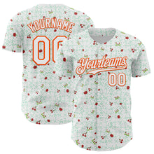 Load image into Gallery viewer, Custom White Orange 3D Pattern Design Retro Pixel Arcade Game Authentic Baseball Jersey