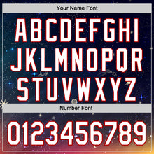 Load image into Gallery viewer, Custom Navy White-Red 3D Pattern Design Space Galaxy Star Authentic Baseball Jersey