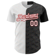 Load image into Gallery viewer, Custom Black White-Red 3D Pattern Design Constellation Space Galaxy Star Authentic Baseball Jersey