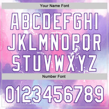 Load image into Gallery viewer, Custom Purple White 3D Pattern Design Constellation Space Galaxy Star Authentic Baseball Jersey