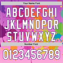 Load image into Gallery viewer, Custom Purple White 3D Pattern Design Graffiti Splash Authentic Baseball Jersey