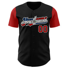 Load image into Gallery viewer, Custom Black Red White-Dominican Republic Flag 3D Dominican Republic Authentic Baseball Jersey