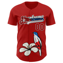 Load image into Gallery viewer, Custom Red Black White-Cuban Flag 3D Cuba Authentic Baseball Jersey