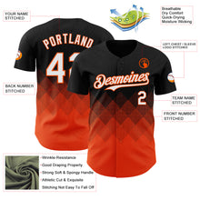 Load image into Gallery viewer, Custom Black White-Orange 3D Gradient Square Shape Authentic Baseball Jersey