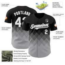 Load image into Gallery viewer, Custom Black White-Gray 3D Gradient Square Shape Authentic Baseball Jersey
