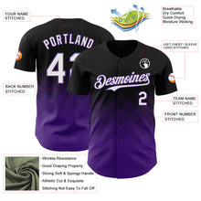Load image into Gallery viewer, Custom Black White-Purple 3D Gradient Square Shape Authentic Baseball Jersey