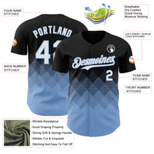 Load image into Gallery viewer, Custom Black White-Light Blue 3D Gradient Square Shape Authentic Baseball Jersey