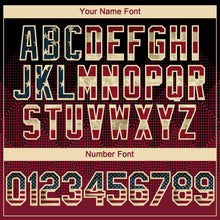 Load image into Gallery viewer, Custom Black Vintage USA Flag Crimson-Cream 3D Gradient Square Shape Authentic Baseball Jersey