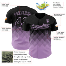 Load image into Gallery viewer, Custom Black Light Purple 3D Gradient Square Shape Authentic Baseball Jersey