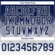Load image into Gallery viewer, Custom Navy White 3D Gradient Square Shape Authentic Baseball Jersey
