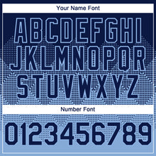 Load image into Gallery viewer, Custom Navy Light Blue 3D Gradient Square Shape Authentic Baseball Jersey