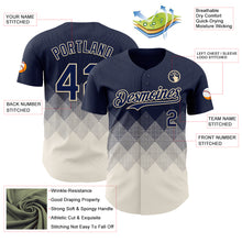 Load image into Gallery viewer, Custom Navy Cream 3D Gradient Square Shape Authentic Baseball Jersey
