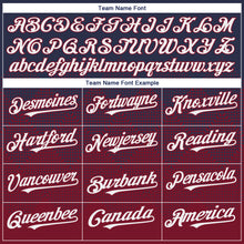 Load image into Gallery viewer, Custom Navy White-Crimson 3D Gradient Square Shape Authentic Baseball Jersey