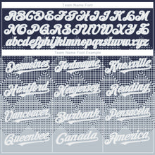 Load image into Gallery viewer, Custom Navy White-Silver 3D Gradient Square Shape Authentic Baseball Jersey