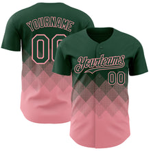 Load image into Gallery viewer, Custom Green Medium Pink 3D Gradient Square Shape Authentic Baseball Jersey
