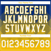 Load image into Gallery viewer, Custom Royal White-Yellow 3D Gradient Square Shape Authentic Baseball Jersey