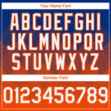 Load image into Gallery viewer, Custom Royal White-Orange 3D Gradient Square Shape Authentic Baseball Jersey