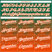 Load image into Gallery viewer, Custom Kelly Green White-Orange 3D Gradient Square Shape Authentic Baseball Jersey