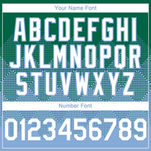 Load image into Gallery viewer, Custom Kelly Green White-Light Blue 3D Gradient Square Shape Authentic Baseball Jersey