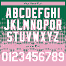 Load image into Gallery viewer, Custom Kelly Green White-Light Pink 3D Gradient Square Shape Authentic Baseball Jersey