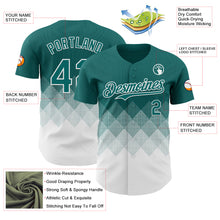 Load image into Gallery viewer, Custom Teal White 3D Gradient Square Shape Authentic Baseball Jersey