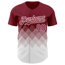 Load image into Gallery viewer, Custom Crimson White 3D Gradient Square Shape Authentic Baseball Jersey
