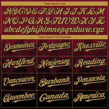 Load image into Gallery viewer, Custom Crimson Old Gold-Black 3D Gradient Square Shape Authentic Baseball Jersey