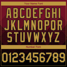 Load image into Gallery viewer, Custom Crimson Old Gold-Black 3D Gradient Square Shape Authentic Baseball Jersey