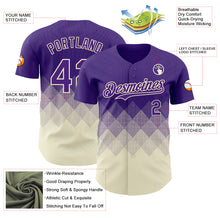 Load image into Gallery viewer, Custom Purple Cream 3D Gradient Square Shape Authentic Baseball Jersey