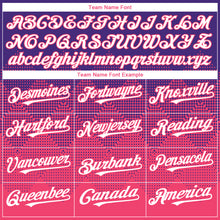 Load image into Gallery viewer, Custom Purple White-Neon Pink 3D Gradient Square Shape Authentic Baseball Jersey