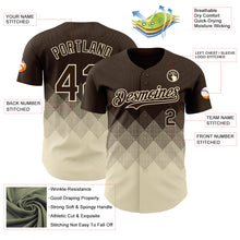 Load image into Gallery viewer, Custom Brown Cream 3D Gradient Square Shape Authentic Baseball Jersey
