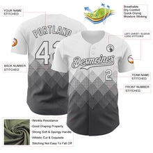 Load image into Gallery viewer, Custom White Steel Gray 3D Gradient Square Shape Authentic Baseball Jersey
