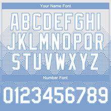 Load image into Gallery viewer, Custom White Light Blue 3D Gradient Square Shape Authentic Baseball Jersey