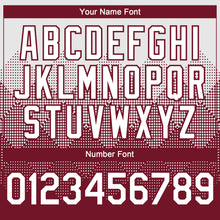 Load image into Gallery viewer, Custom White Crimson 3D Gradient Square Shape Authentic Baseball Jersey