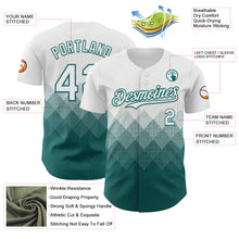 Load image into Gallery viewer, Custom White Teal 3D Gradient Square Shape Authentic Baseball Jersey