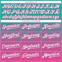 Load image into Gallery viewer, Custom Aqua White-Pink 3D Gradient Square Shape Authentic Baseball Jersey