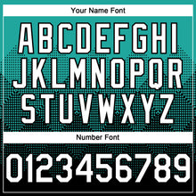 Load image into Gallery viewer, Custom Aqua White-Black 3D Gradient Square Shape Authentic Baseball Jersey