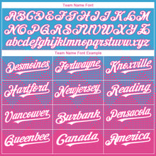 Load image into Gallery viewer, Custom Sky Blue White-Pink 3D Gradient Square Shape Authentic Baseball Jersey