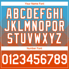 Load image into Gallery viewer, Custom Sky Blue White-Orange 3D Gradient Square Shape Authentic Baseball Jersey