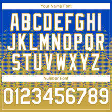 Load image into Gallery viewer, Custom Thunder Blue White-Old Gold 3D Gradient Square Shape Authentic Baseball Jersey