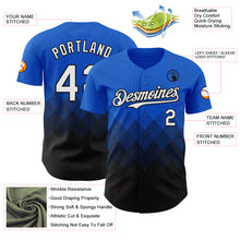 Load image into Gallery viewer, Custom Thunder Blue White-Black 3D Gradient Square Shape Authentic Baseball Jersey