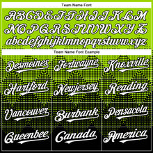 Load image into Gallery viewer, Custom Neon Green White-Black 3D Gradient Square Shape Authentic Baseball Jersey