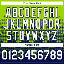 Load image into Gallery viewer, Custom Neon Green White-Navy 3D Gradient Square Shape Authentic Baseball Jersey