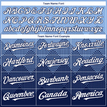 Load image into Gallery viewer, Custom Light Blue White-Navy 3D Gradient Square Shape Authentic Baseball Jersey