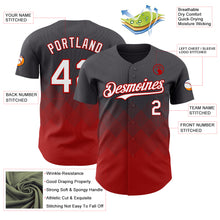 Load image into Gallery viewer, Custom Steel Gray White-Red 3D Gradient Square Shape Authentic Baseball Jersey