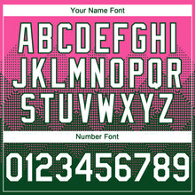 Load image into Gallery viewer, Custom Pink White-Green 3D Gradient Square Shape Authentic Baseball Jersey