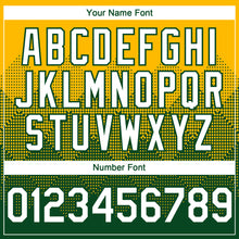 Load image into Gallery viewer, Custom Gold White-Green 3D Gradient Square Shape Authentic Baseball Jersey