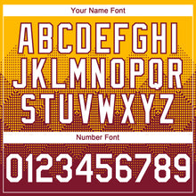 Load image into Gallery viewer, Custom Gold White-Crimson 3D Gradient Square Shape Authentic Baseball Jersey