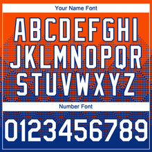 Load image into Gallery viewer, Custom Orange White-Royal 3D Gradient Square Shape Authentic Baseball Jersey